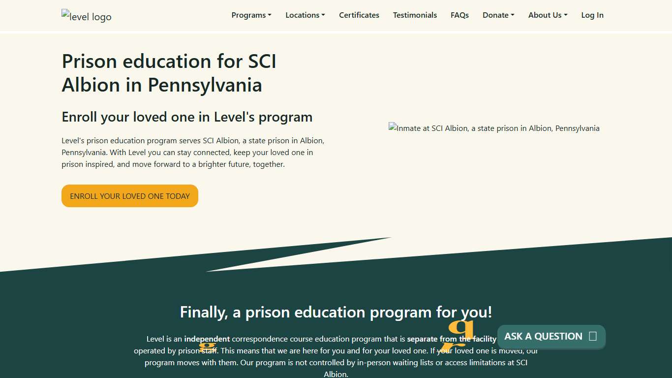 Prison Education For SCI Albion - Level